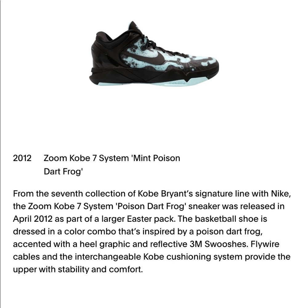 Nike Zoom Kobe 7 System 'Mint Poison Dart Frog' Mens Sneakers Size 11 - Picture 6 of 10
